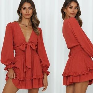 Hello Molly Vibrant Reddish Pink mini dress